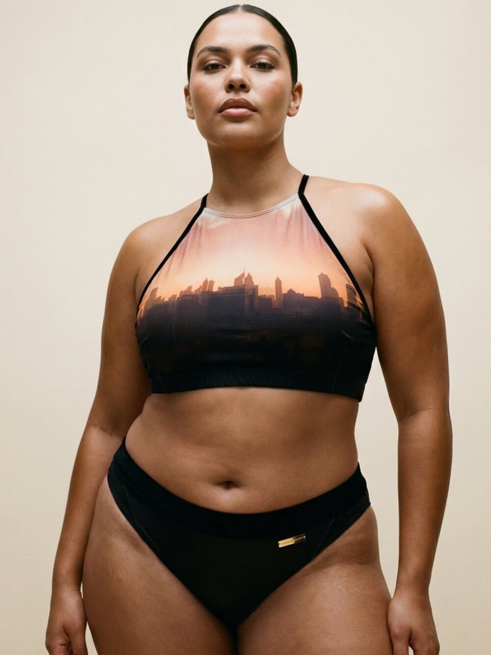 Cityscape Halter Bikini Set